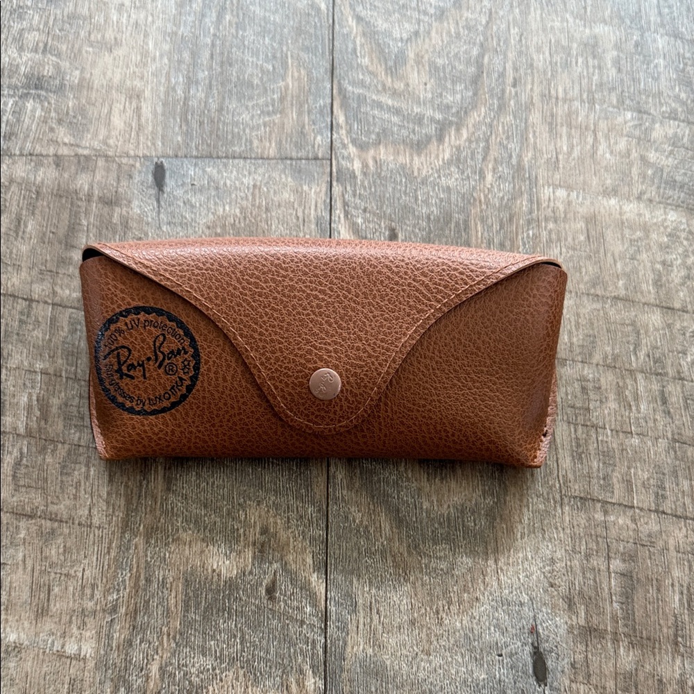 Ray-Ban Tan Leather Sunglasses Case